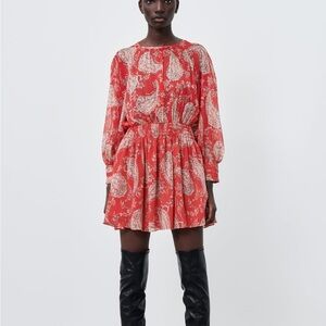 Zara women's printed short dress, size XS.  Never been worn.